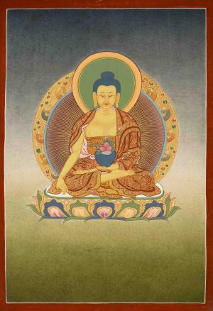 Small Size Shakyamuni Buddha Thangka | Original Tibetan Buddhist Religious Painting